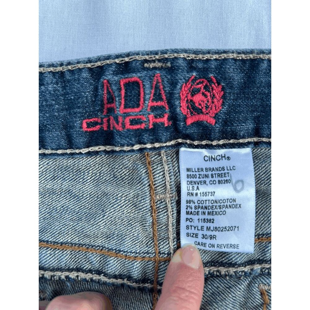 Cinch Ada Jeans Size 30/9R Bootcut Western Medium Wash Thick Stitch - Picture 3 of 9